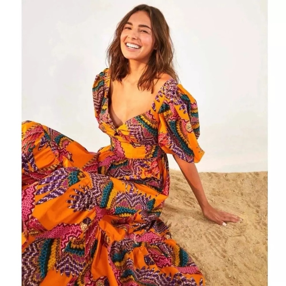 Farm Rio Beaded Macaws Midi Dress - Picture 1 of 7